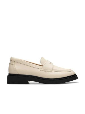 Clarks Skórzane mokasyny "Splend Edge" w kolorze kremowym rozmiar: 37