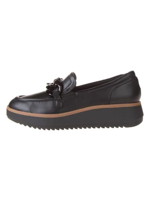 Clarks Skórzane mokasyny "Zylah May" w kolorze czarnym na koturnie rozmiar: 39