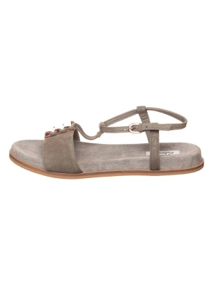 Clarks Skórzane sandały "Agean Cool" w kolorze szarobrązowym rozmiar: 40