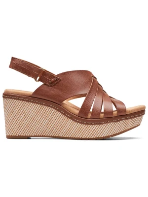 Clarks Skórzane sandały "Elleri Grace" w kolorze jasnobrązowym rozmiar: 37,5