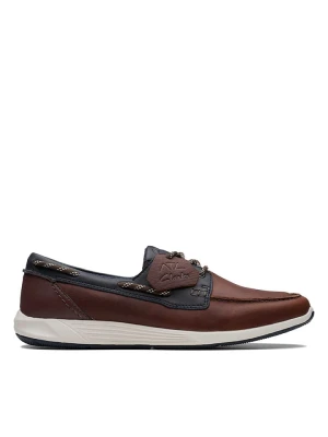 Clarks Skórzane slippersy "ATL Sail Go" w kolorze brązowym rozmiar: 40