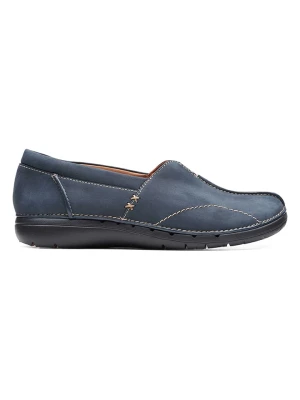 Clarks Skórzane slippersy "Un Loop Stride" w kolorze niebieskim rozmiar: 36