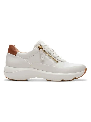 Clarks Skórzane sneakersy "Tivoli Zip-Off" w kolorze białym rozmiar: 41, 5