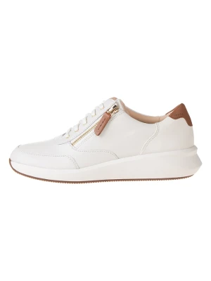 Clarks Skórzane sneakersy "Un Rio Zip" w kolorze białym rozmiar: 40