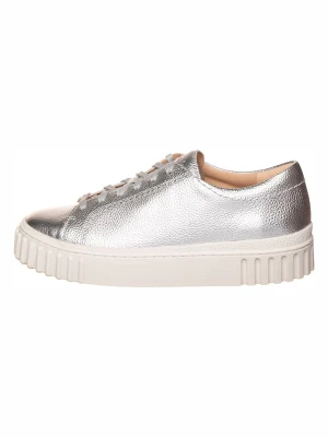 Clarks Skórzane sneakersy w kolorze srebrnym rozmiar: 36