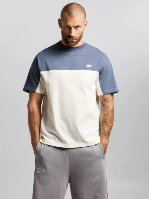 Classic Block t-shirt oversize męski granatowy PROSTO.