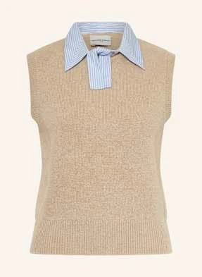 Claudie Pierlot Bezrękawnik Z Odpinanym Kołnierzem beige