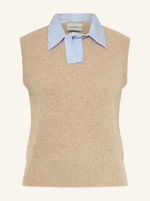 Claudie Pierlot Bezrękawnik Z Odpinanym Kołnierzem beige