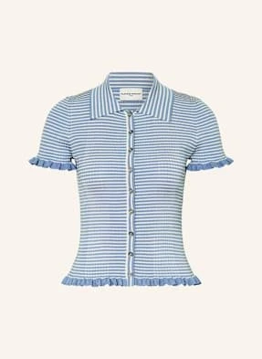 Claudie Pierlot Bluzka Z Dzianiny Z Falbankami blau