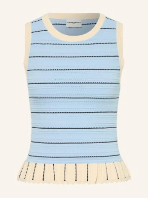 Claudie Pierlot Bluzka Z Dzianiny Z Falbankami weiss