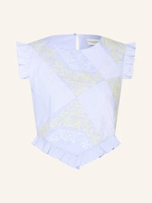 Claudie Pierlot Bluzka Z Falbanami blau