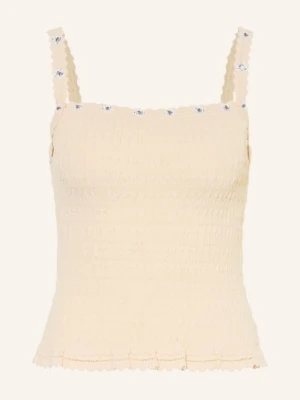 Claudie Pierlot Dzianinowy Top Z Cekinami beige