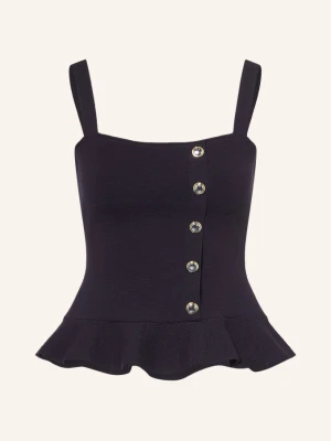 Claudie Pierlot Dzianinowy Top Z Falbanami blau GRANATOWY