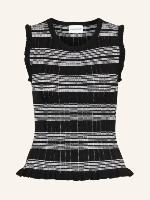 Claudie Pierlot Dzianinowy Top Z Falbanami schwarz