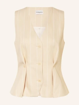 Claudie Pierlot Kamizelka Blezerowa Z Lnem beige