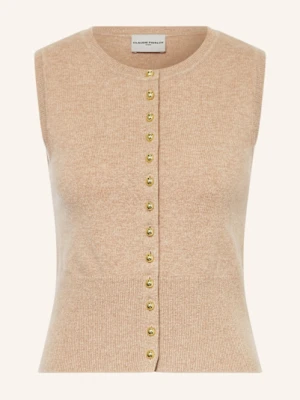 Claudie Pierlot Kamizelka Z Dzianiny beige