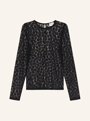 Claudie Pierlot Koszulka Z Długim Rękawem Z Siateczki schwarz