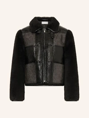 Claudie Pierlot Kurtka Skórzana Z Mieszanki Materiałów schwarz