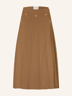 Claudie Pierlot Plisowana Spódnica braun CAMELOWY