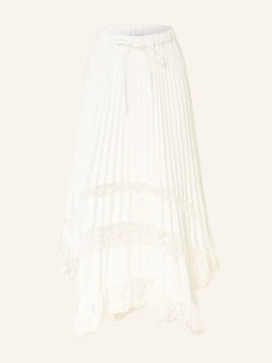 Claudie Pierlot Plisowana Spódnica Z Koronką I Falbanami weiss