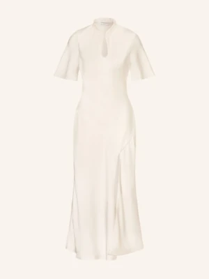 Claudie Pierlot Satyna Sukienka Z Falbanami weiss