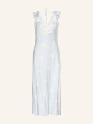 Claudie Pierlot Satyna Sukienka Z Koronką weiss