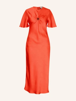 Claudie Pierlot Satyna Sukienka Z Wycięciem orange