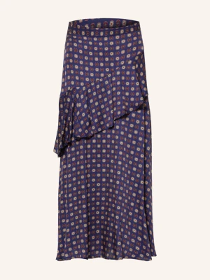 Claudie Pierlot Satynowa Spódnica Z Falbanami blau beżowy
