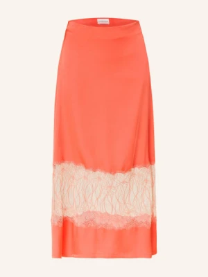 Claudie Pierlot Satynowa Spódnica Z Koronką orange