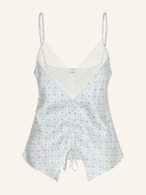Claudie Pierlot Satynowy Top Z Koronką blau