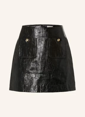 Claudie Pierlot Skórzana Spódnica schwarz