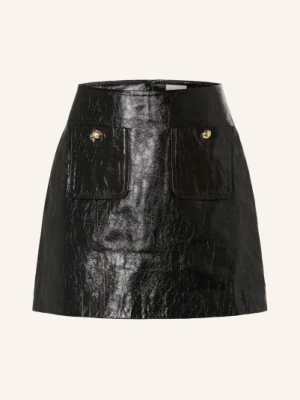 Claudie Pierlot Skórzana Spódnica schwarz