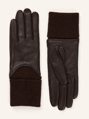 Claudie Pierlot Skórzane Rękawiczki Artycp braun