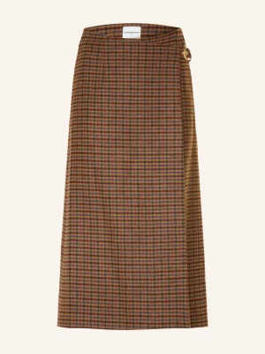 Claudie Pierlot Spódnica Flanelowa Z Efektem Kopertowym beige