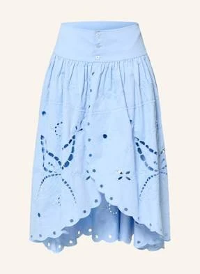 Claudie Pierlot Spódnica Kopertowa Z Dziurkowaną Koronką blau