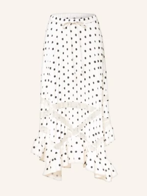 Claudie Pierlot Spódnica Z Ażurową Koronką I Plisami beige