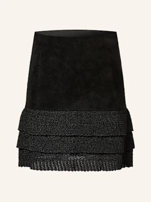 Claudie Pierlot Spódnica Z Materiału Frotte Marcelina Z Koronką schwarz