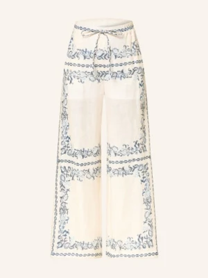 Claudie Pierlot Spodnie Typu Marlene Z Lnu Z Koronką beige