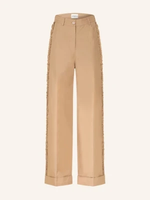 Claudie Pierlot Spodnie Z Falbanami beige