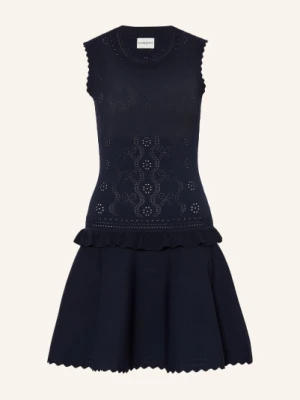 Claudie Pierlot Sukienka Z Dzianiny Z Falbanami blau
