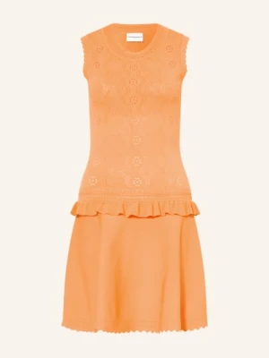 Claudie Pierlot Sukienka Z Dzianiny Z Falbanami orange