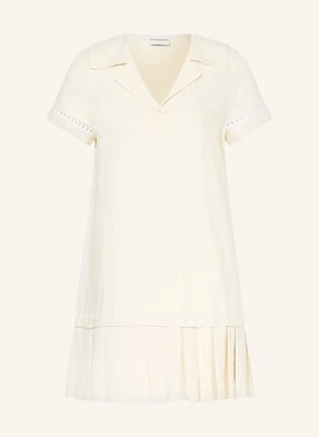 Claudie Pierlot Sukienka Z Dziurkowanej Koronki beige