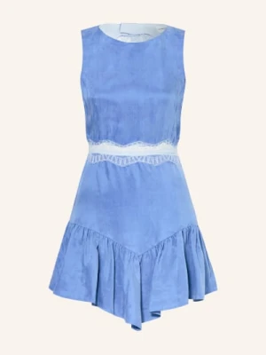 Claudie Pierlot Sukienka Z Koronką I Falbanami blau