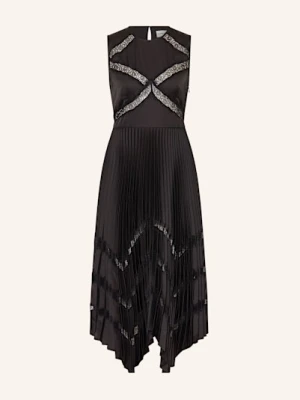 Claudie Pierlot Sukienka Z Koronką I Plisami schwarz