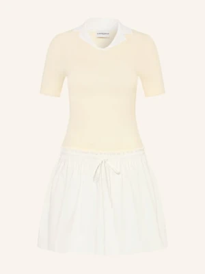 Claudie Pierlot Sukienka Z Mieszanki Materiałów I Falbanami gelb