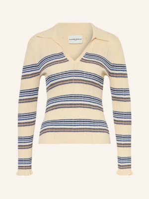 Claudie Pierlot Sweter Z Falbanami beige