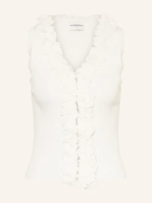 Claudie Pierlot Sweter Z Falbanami weiss