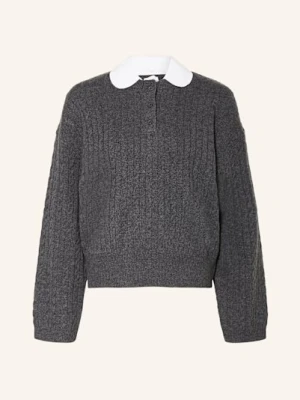 Claudie Pierlot Sweter Z Odpinanym Kołnierzem grau