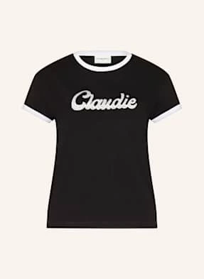 Claudie Pierlot T-Shirt Z Obszyciem Ozdobnymi Kamykami schwarz