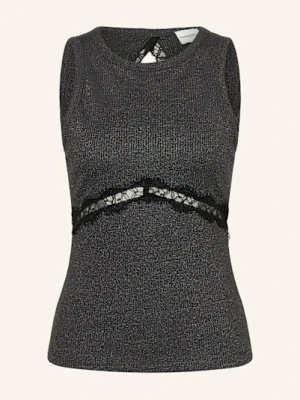 Claudie Pierlot Top Z Wycięciem I Błyszczącą Przędzą grau